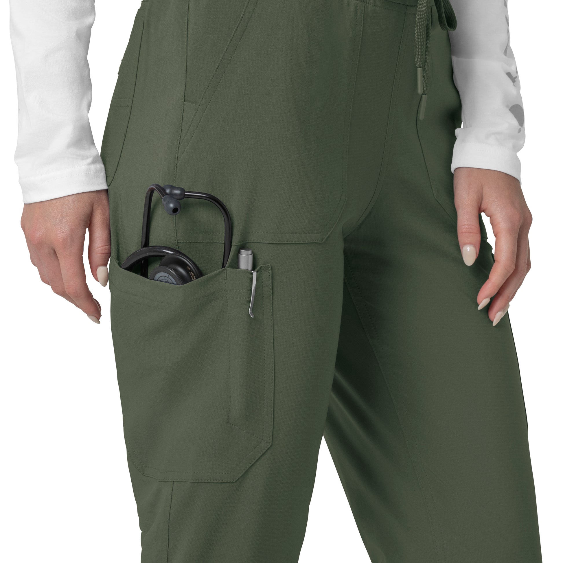 Force Cross-Flex C53110 Women's Cargo Jogger Scrub Pants Olive