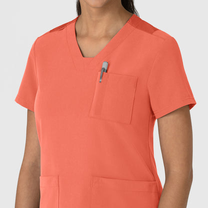 Nova 6132 Flex-n-Reach V-Neck Scrub Top Sugar Coral Model Image Alternate | Wink