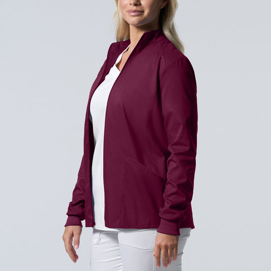 ProFlex LJ701 Women's 3 Pocket Scrub Jacket Wine Image