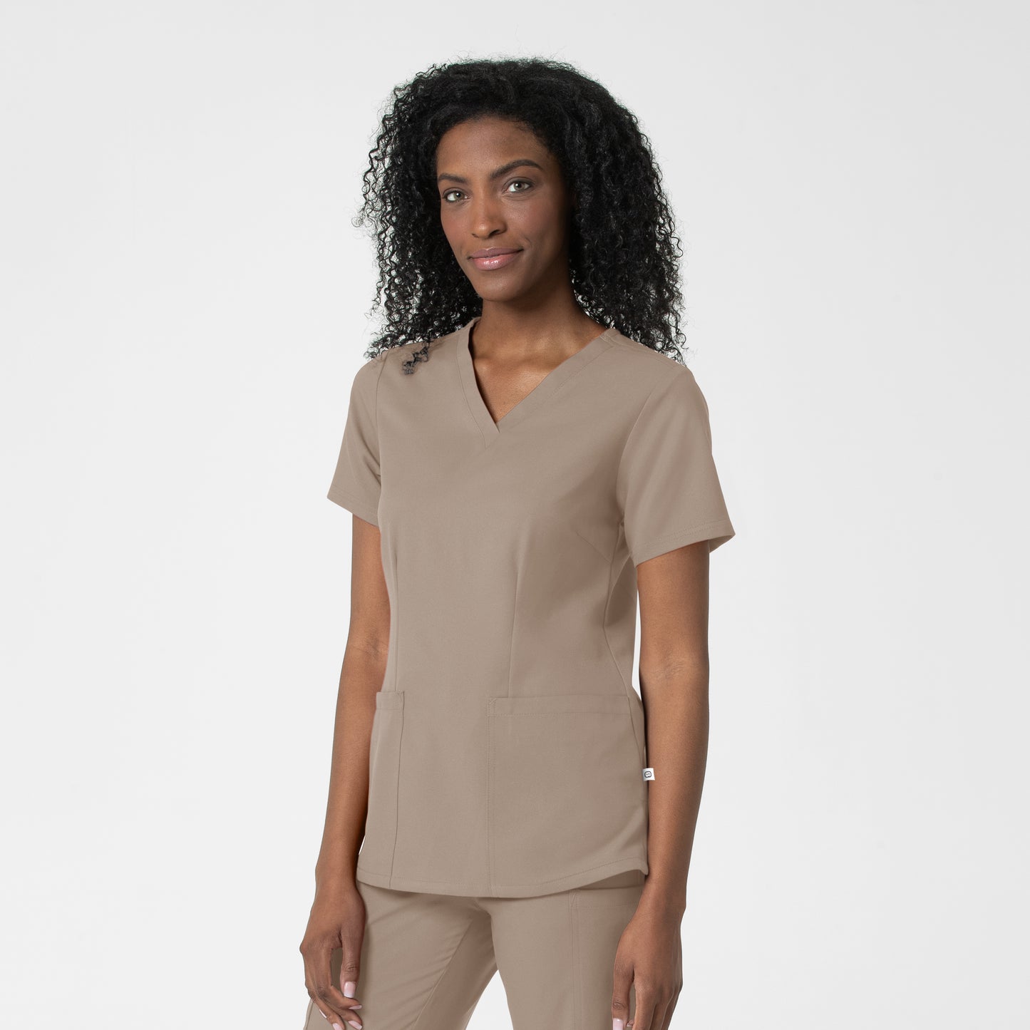 Thrive 6122 Fitted 3-Pocket V-Neck Scrub Top Haze Model Image Right Side | Wink