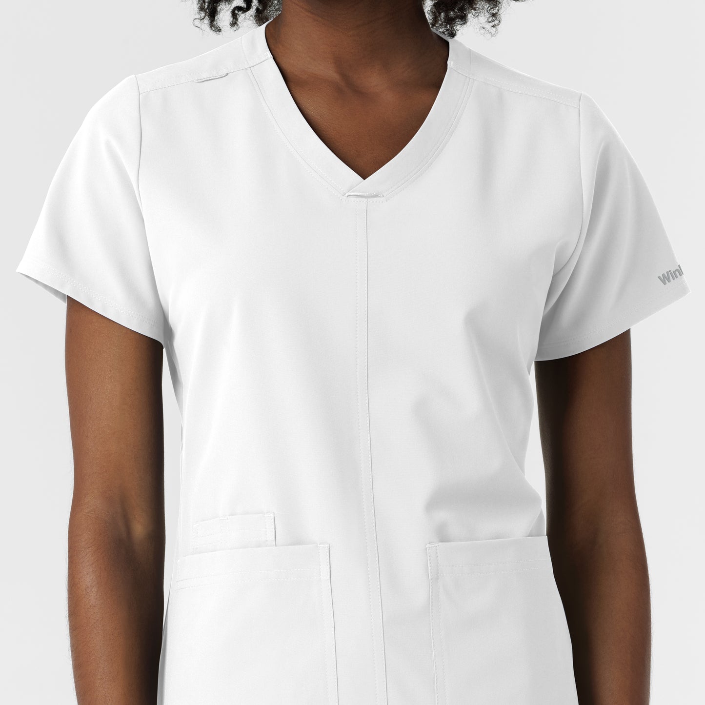 NURTUR 6180 Women's V-Neck Scrub Top White