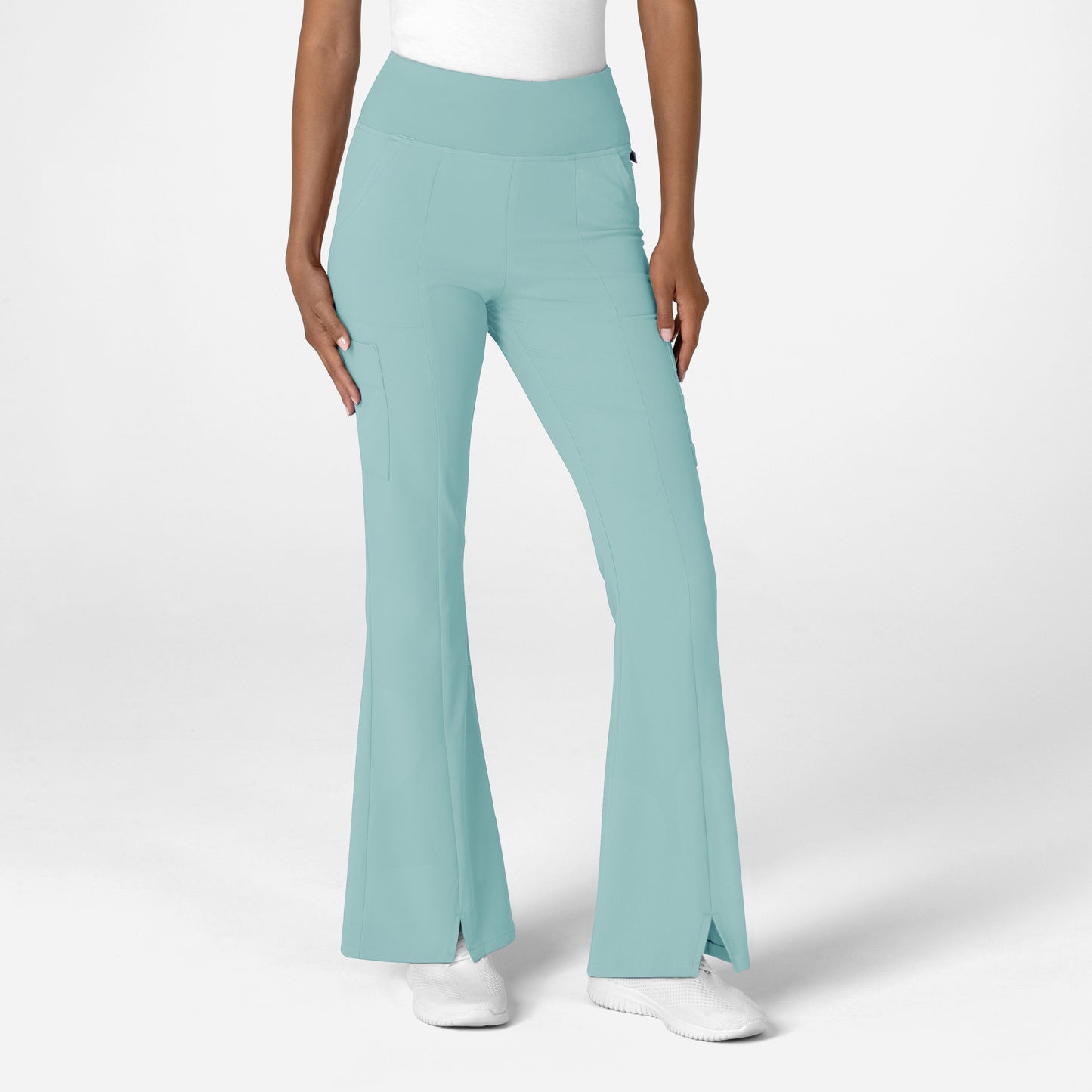 RENEW 5534 Women's Cargo Flare Scrub Pants Coastal Blue