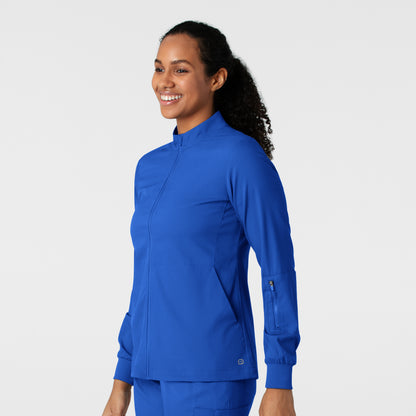 Boundless 8151 Warm Up Scrub Jacket Royal Model Image Right Side | Wink