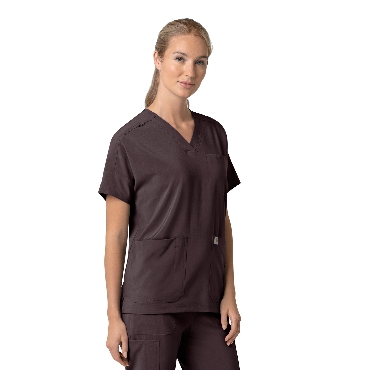 Force Cross-Flex C13110 Women's Oversized V-Neck Scrub Top Dark Sepia