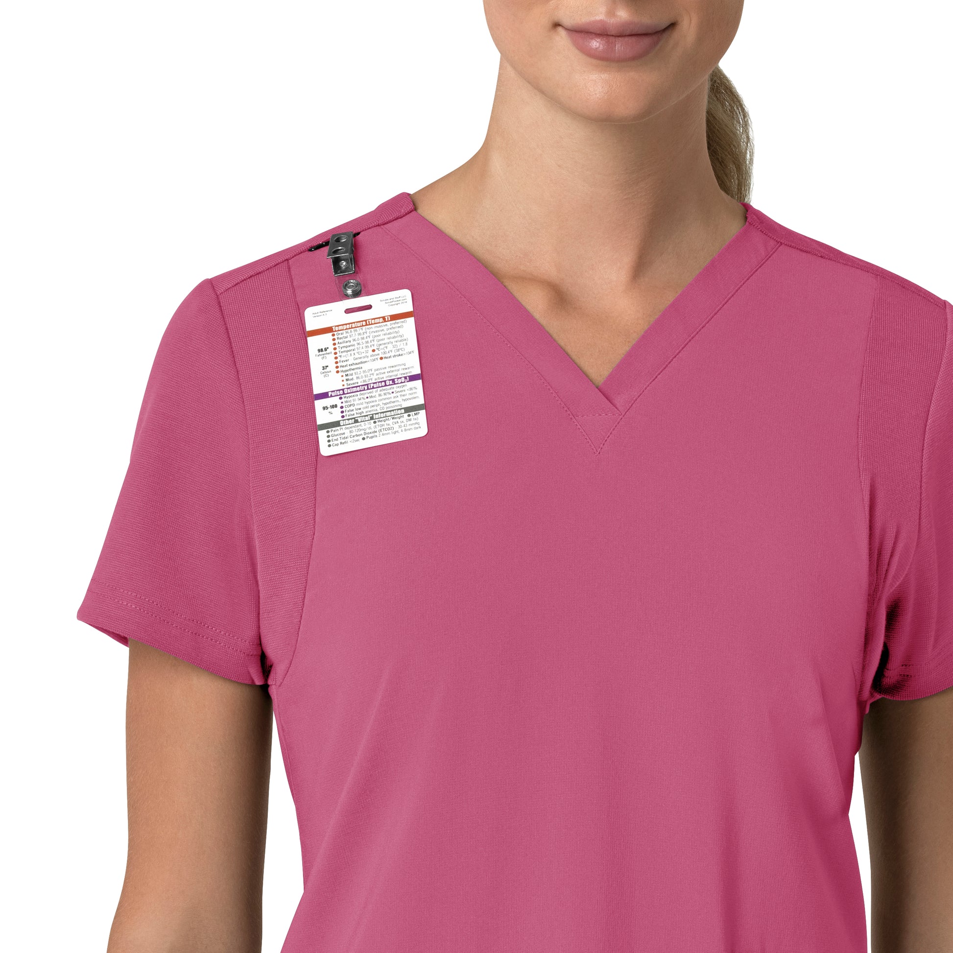 Force Cross-Flex C13210 Women's Flex Panel V-Neck Scrub Top Electric Fuschia
