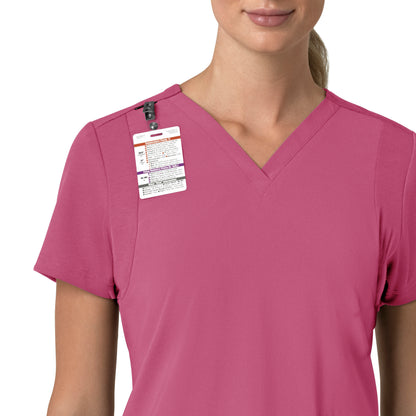 Force Cross-Flex C13210 Women's Flex Panel V-Neck Scrub Top Electric Fuschia