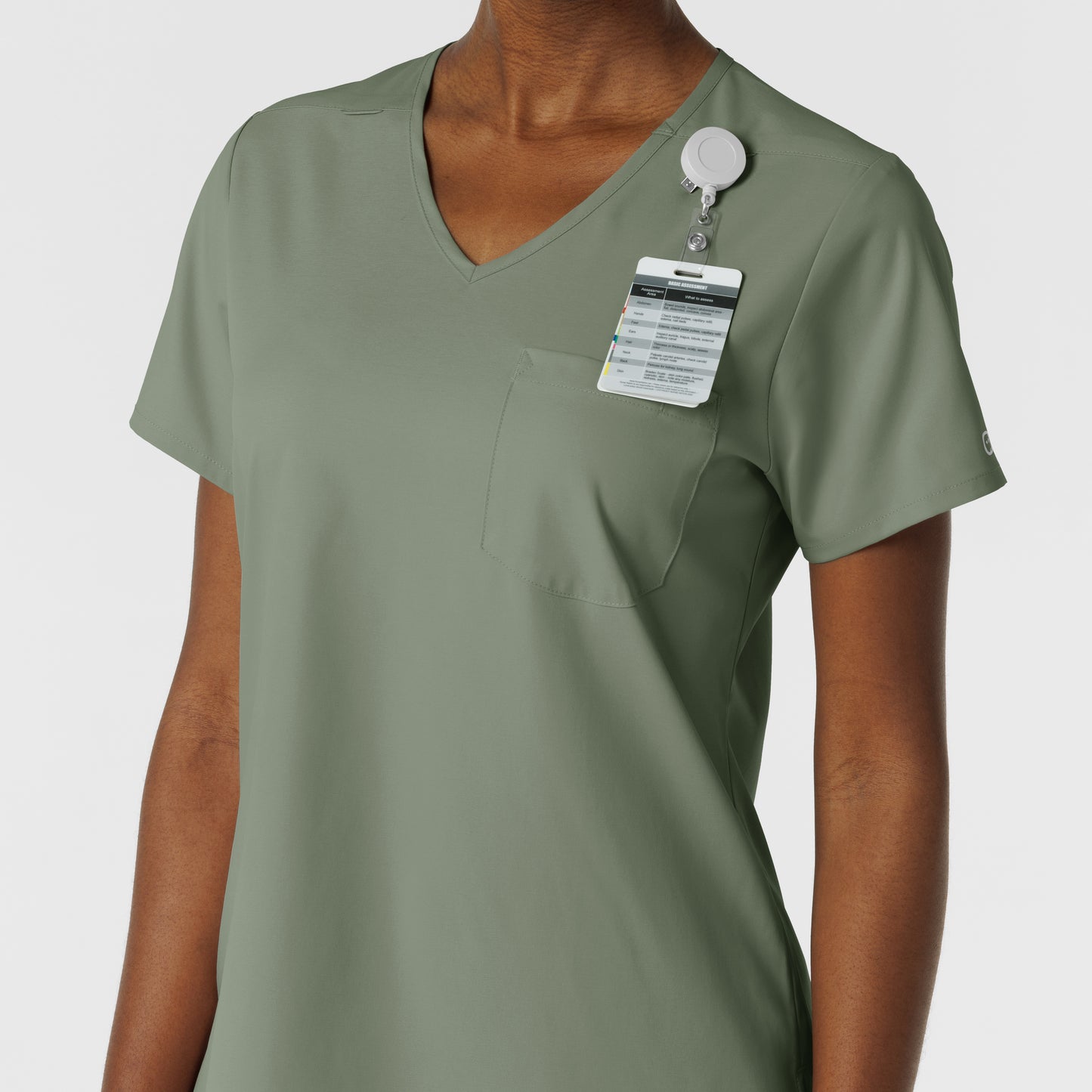 Boundless 6151 Tuck-In Scrub Top Sage Model Image Alternate | Wink