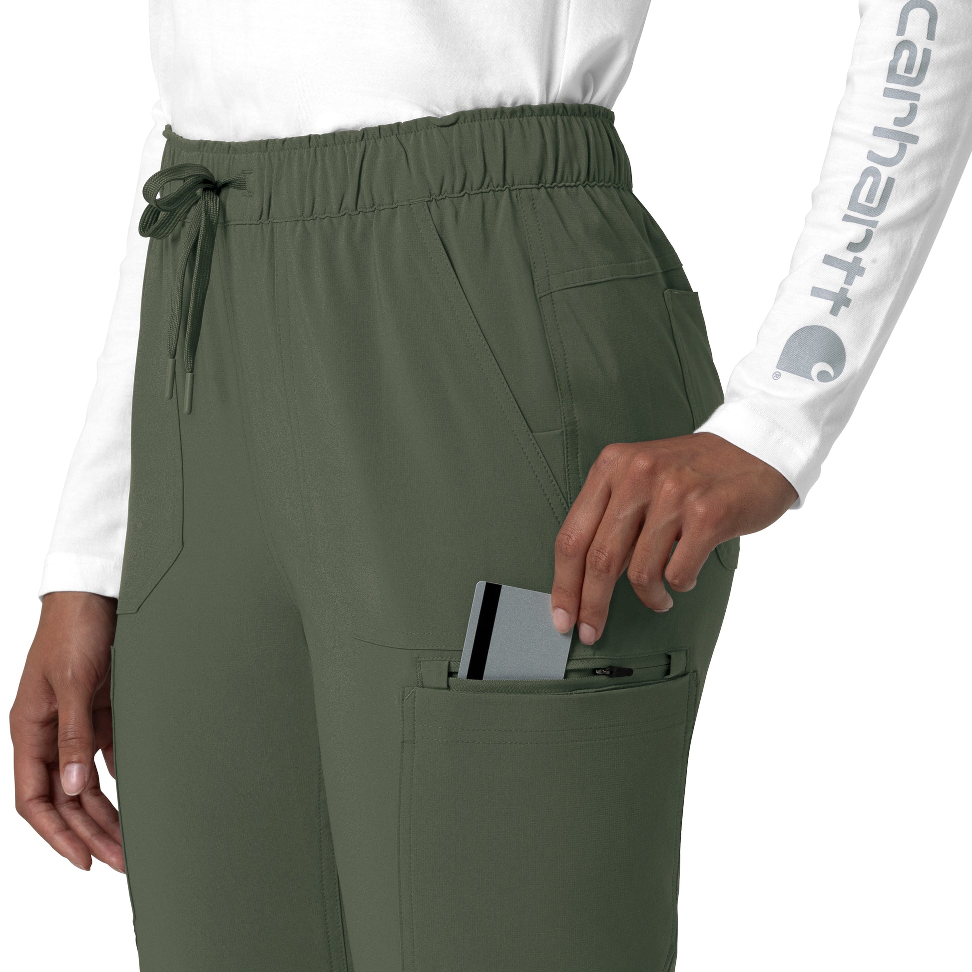 Force Cross-Flex C53210 Women's Straight Leg Cargo Scrub Pants Olive