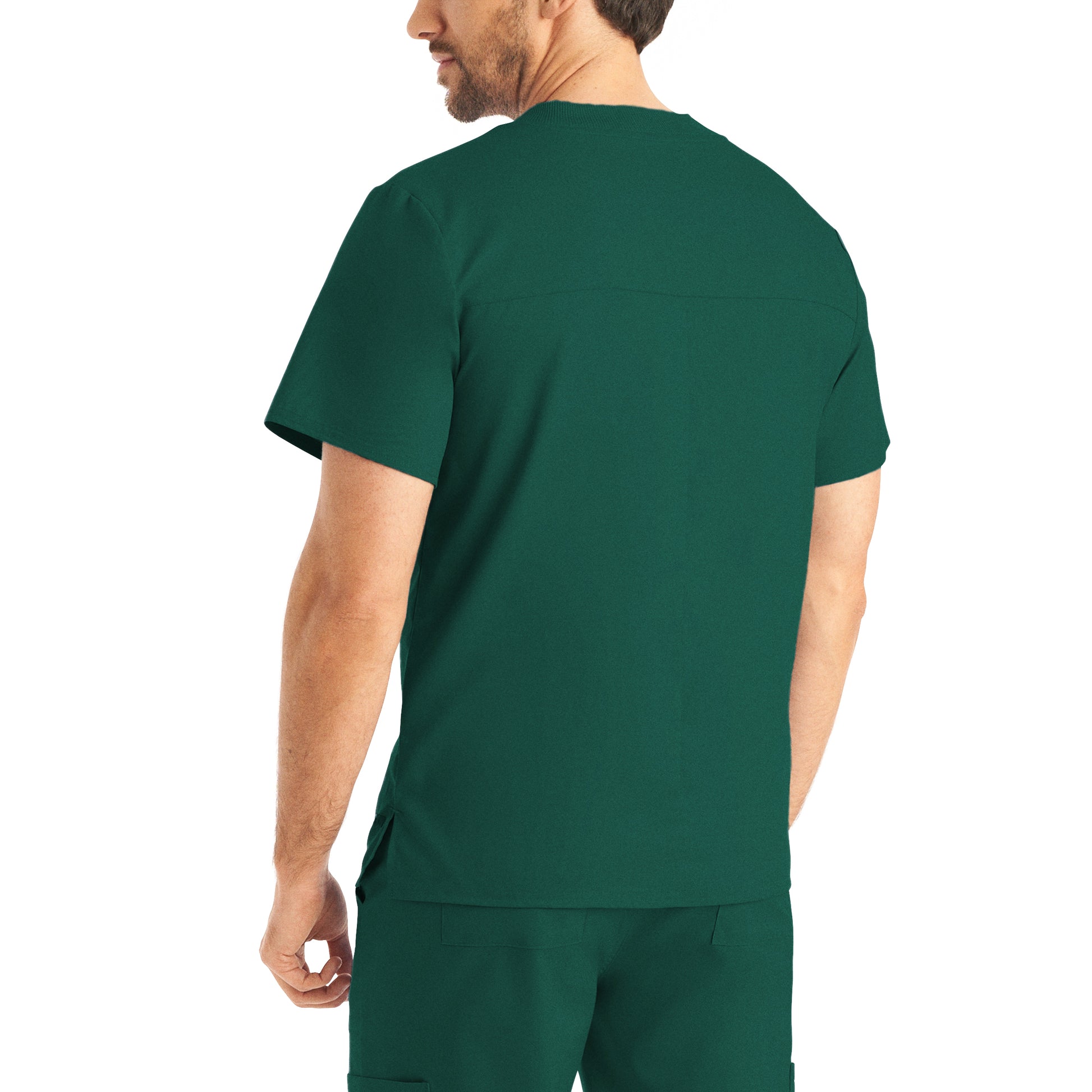 ProFlex LT108 Men's 2 Pocket V Neck Scrub Top Hunter Image