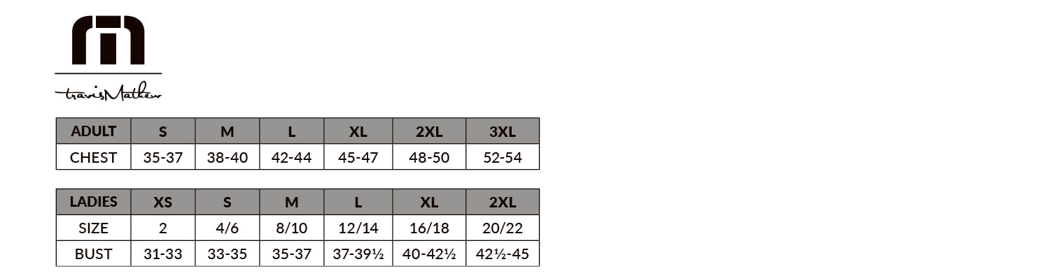 TravisMathew Size Charts – Med Threads