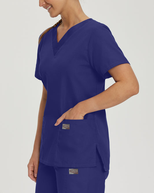 Scrub Zone 70221 Women's 3 Pocket V Neck Scrub Top Cobalt Image