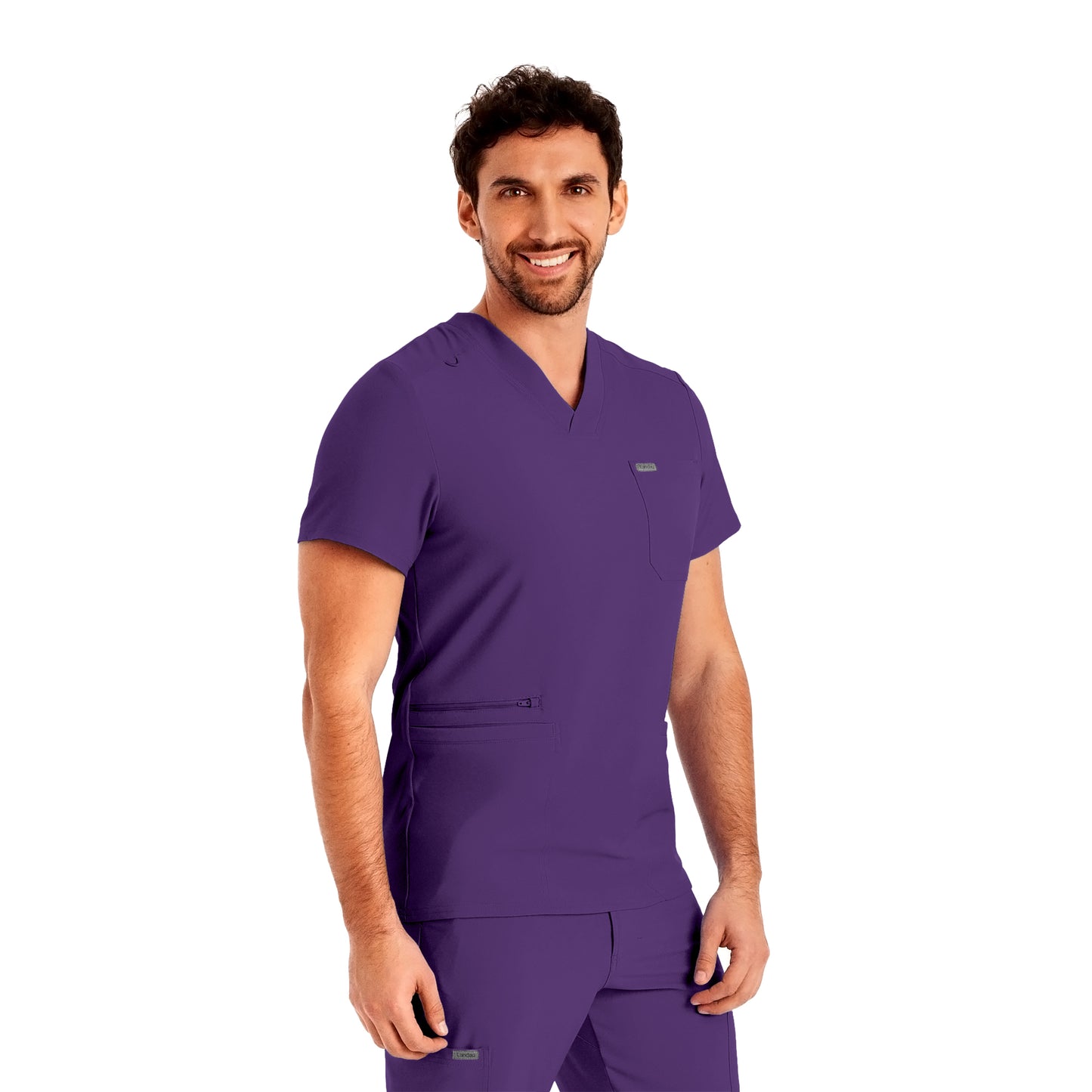 Forward LT110 Men's 4 Pocket V Neck Scrub Top Eggplant Image