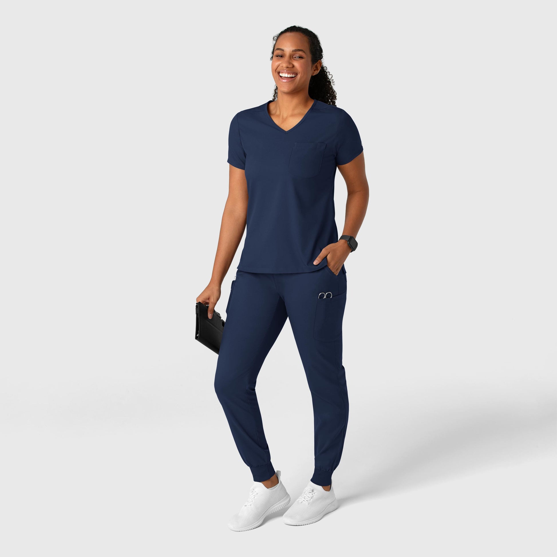 Boundless 5151 Jogger Scrub Pants Navy Model Image Alternate | Wink