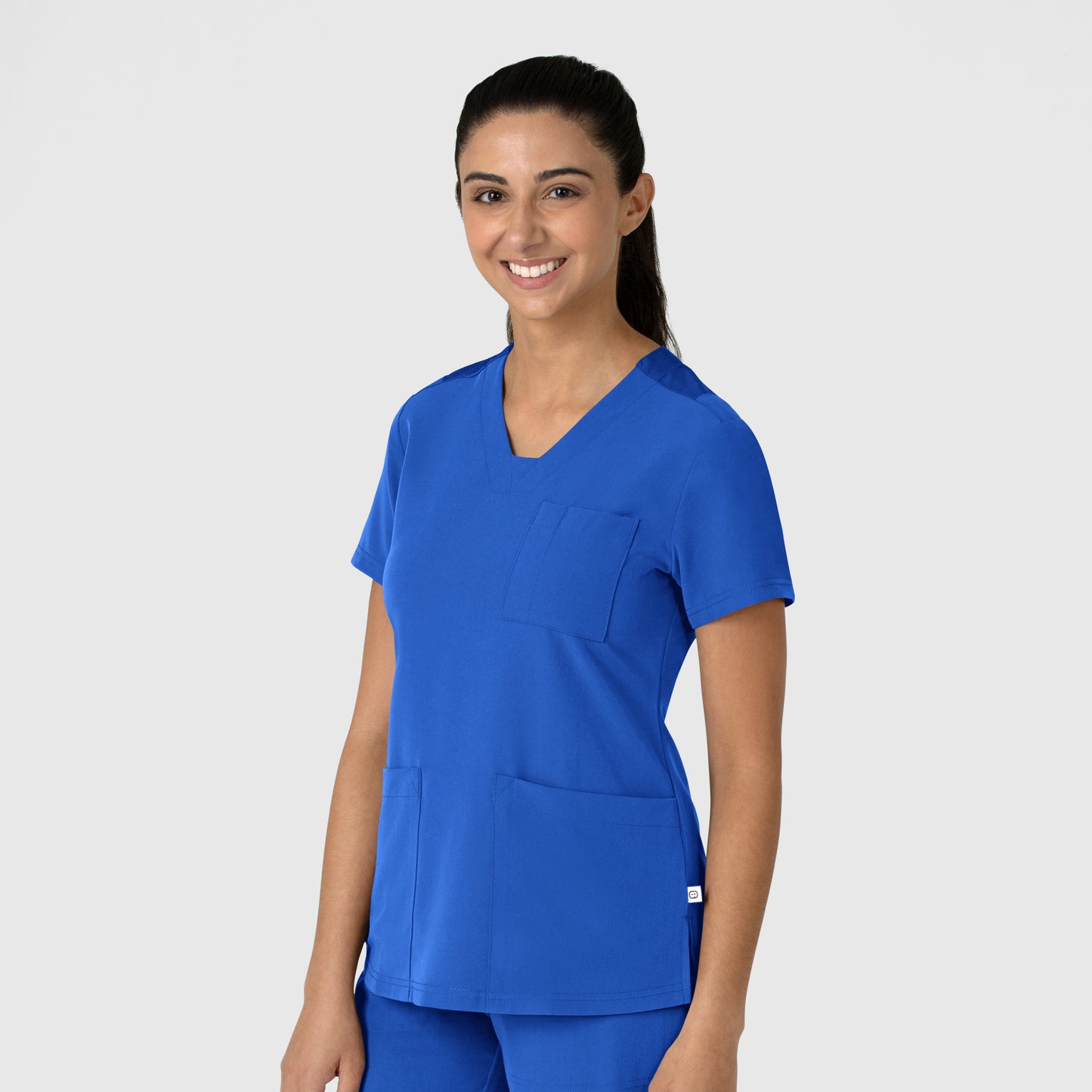 Nova 6132 Flex-n-Reach V-Neck Scrub Top Royal Model Image Left Side | Wink