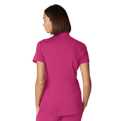 V-Tess WT110 Women's 2 Pocket V Neck Scrub Top Pink Flash Image