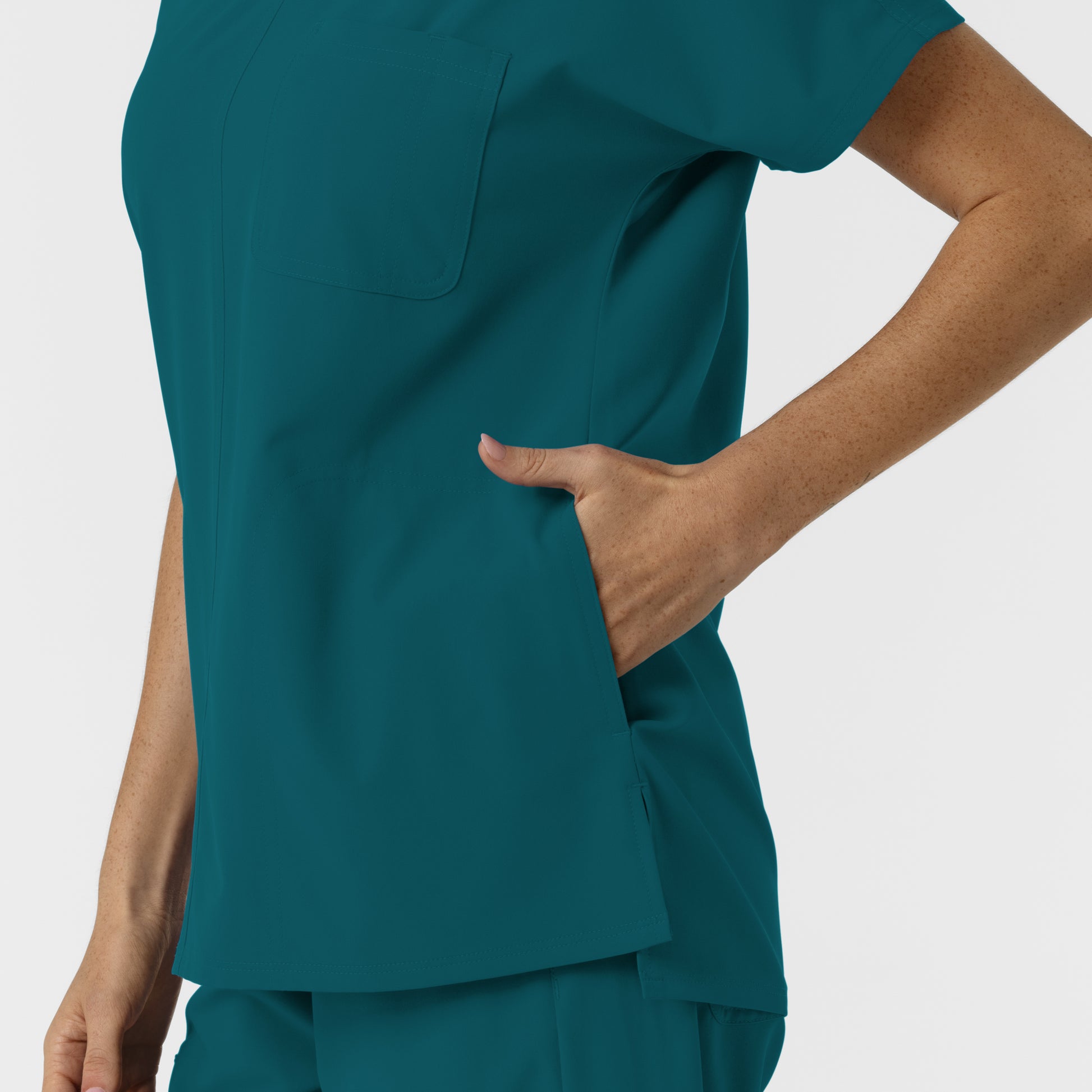 NURTUR 6280 Women's Drop Shoulder Tunic Scrub Top Caribbean