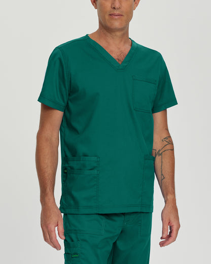 ProFlex 4253 Men's 4 Pocket V Neck Scrub Top Hunter Image