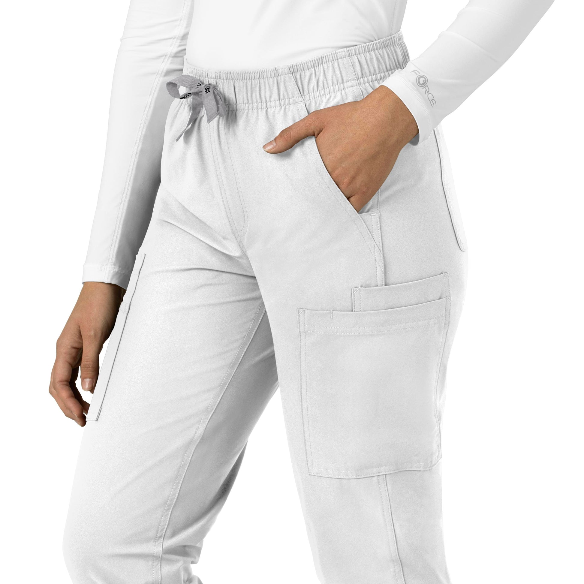 Force Essentials C51213 Straight Leg Scrub Pants White Model Image Alternate | Carhartt