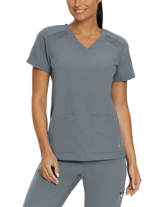 V-Tess 950 Women's 4 Pocket V Neck Scrub Top Taylor Grey Image