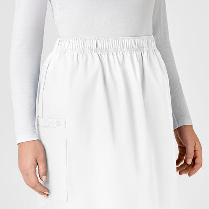 WonderWORK 701 Pull On Cargo Skirt White Model Image Left Side | Wink