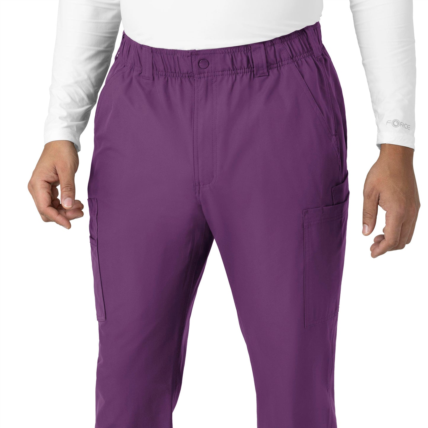 Force Essentials C56113 Men's Straight Leg Cargo Scrub Pants Eggplant Model Image Alternate | Carhartt