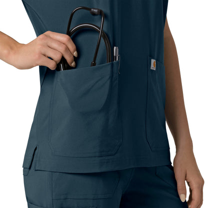 Force Cross-Flex C13110 Oversized V-Neck Scrub Top Navy Model Image Alternate | Carhartt