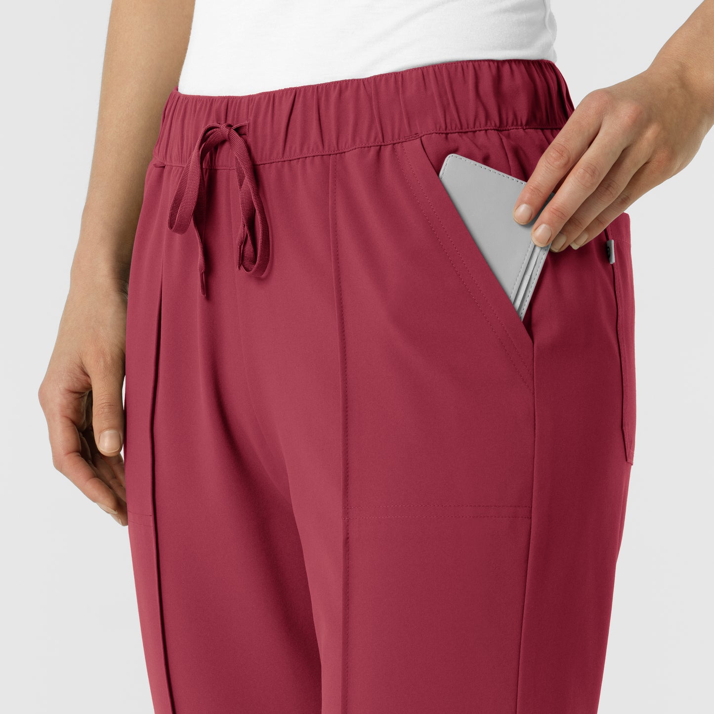 RENEW 5154 Women's Pintuck Scrub Pants Ruby