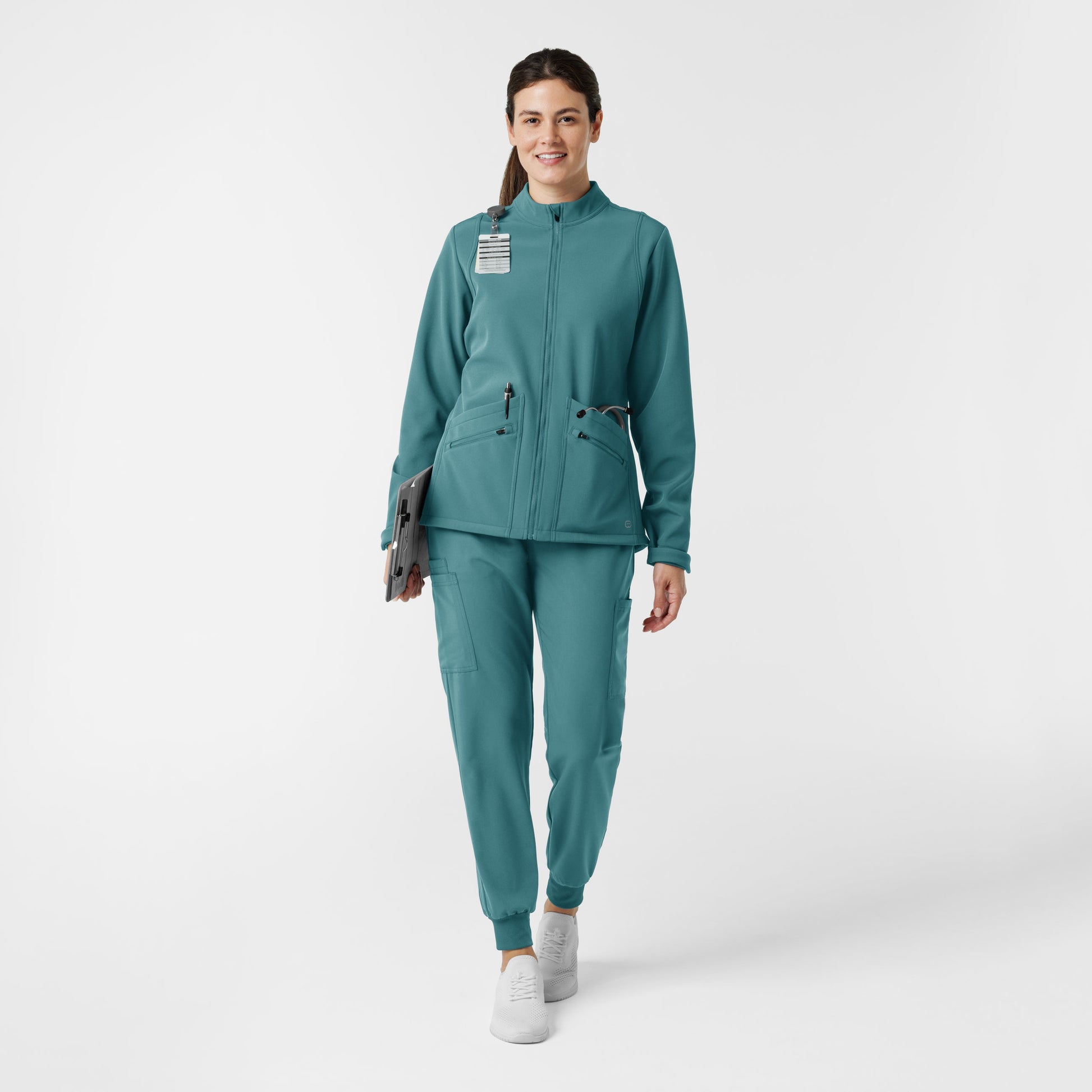 Layers 8509 Women's Soft Shell Scrub Jacket Vintage Teal