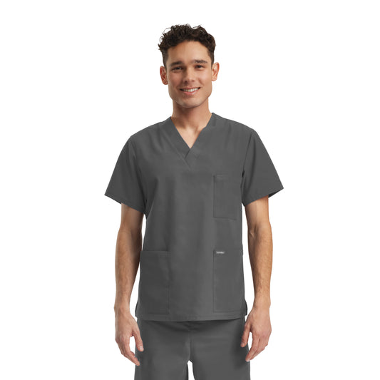 Essentials LT121 Unisex 3 Pocket V Neck Scrub Top Steel Grey Image