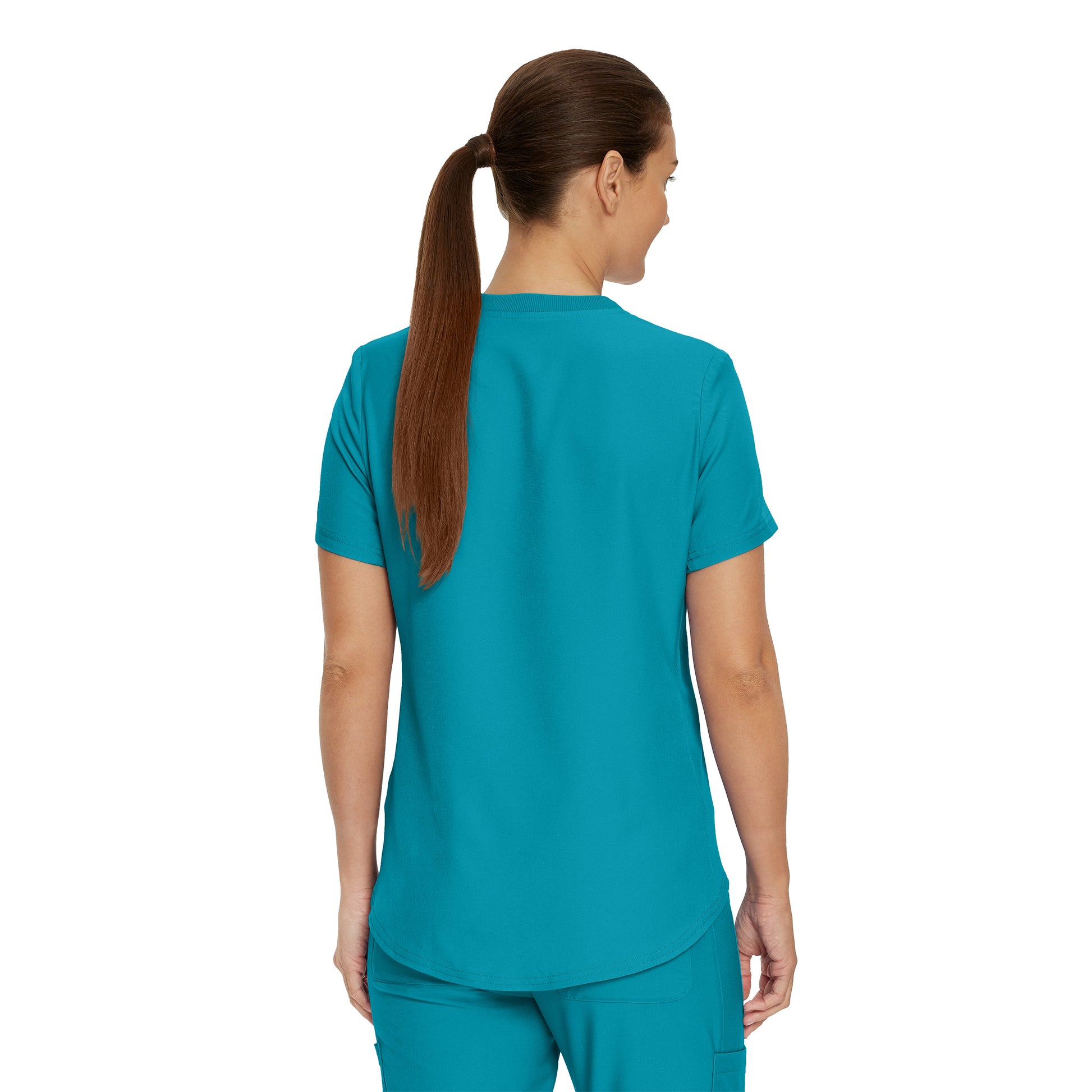 Forward LT101 Women's 2 Pocket V Neck Scrub Top Teal Image