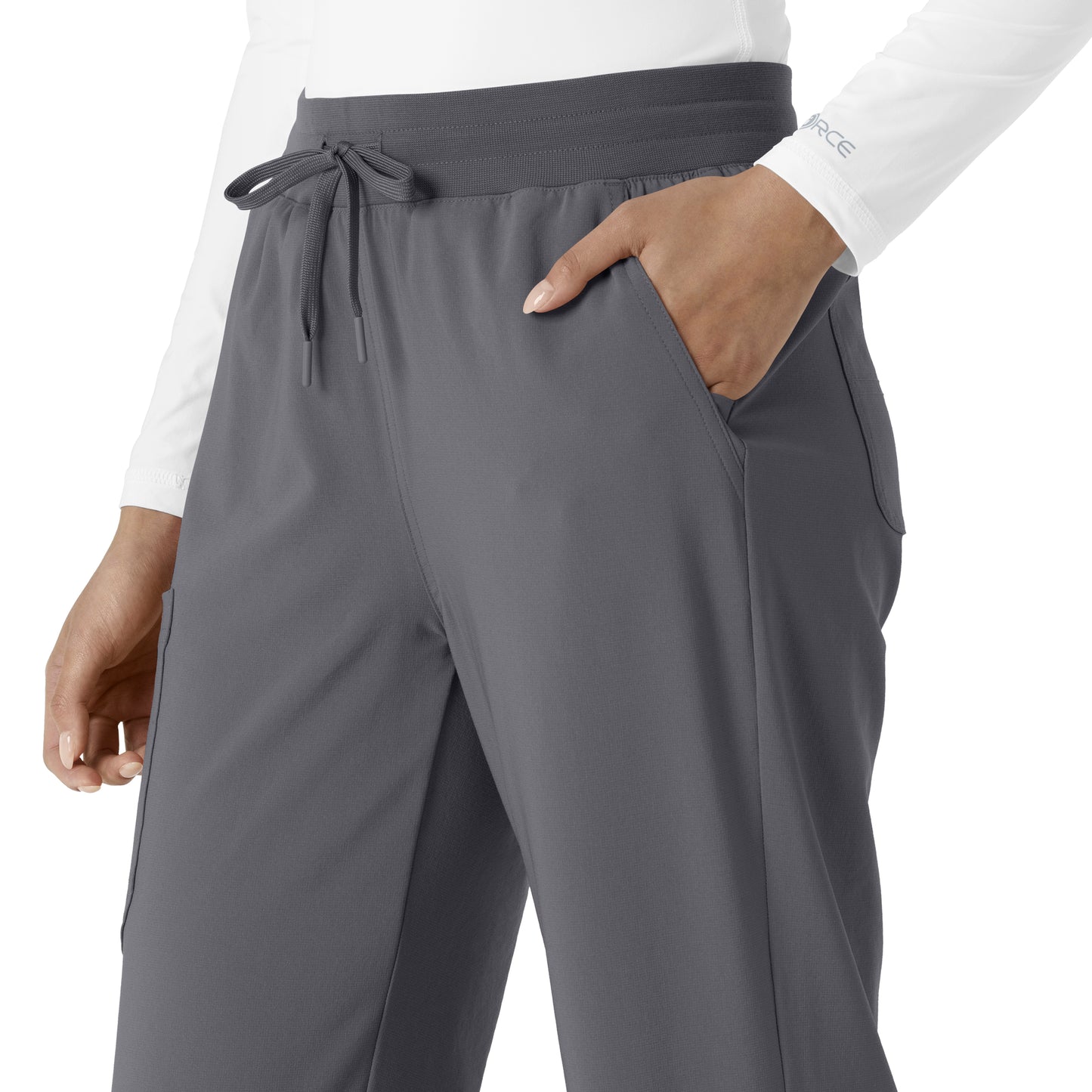 Force Cross-Flex C53310 Boot Cut Scrub Pants Pewter Model Image Alternate | Carhartt