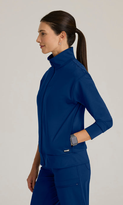 Grey's Anatomy Knits GRSW923 Ease Scrub Jacket Jacket Indigo