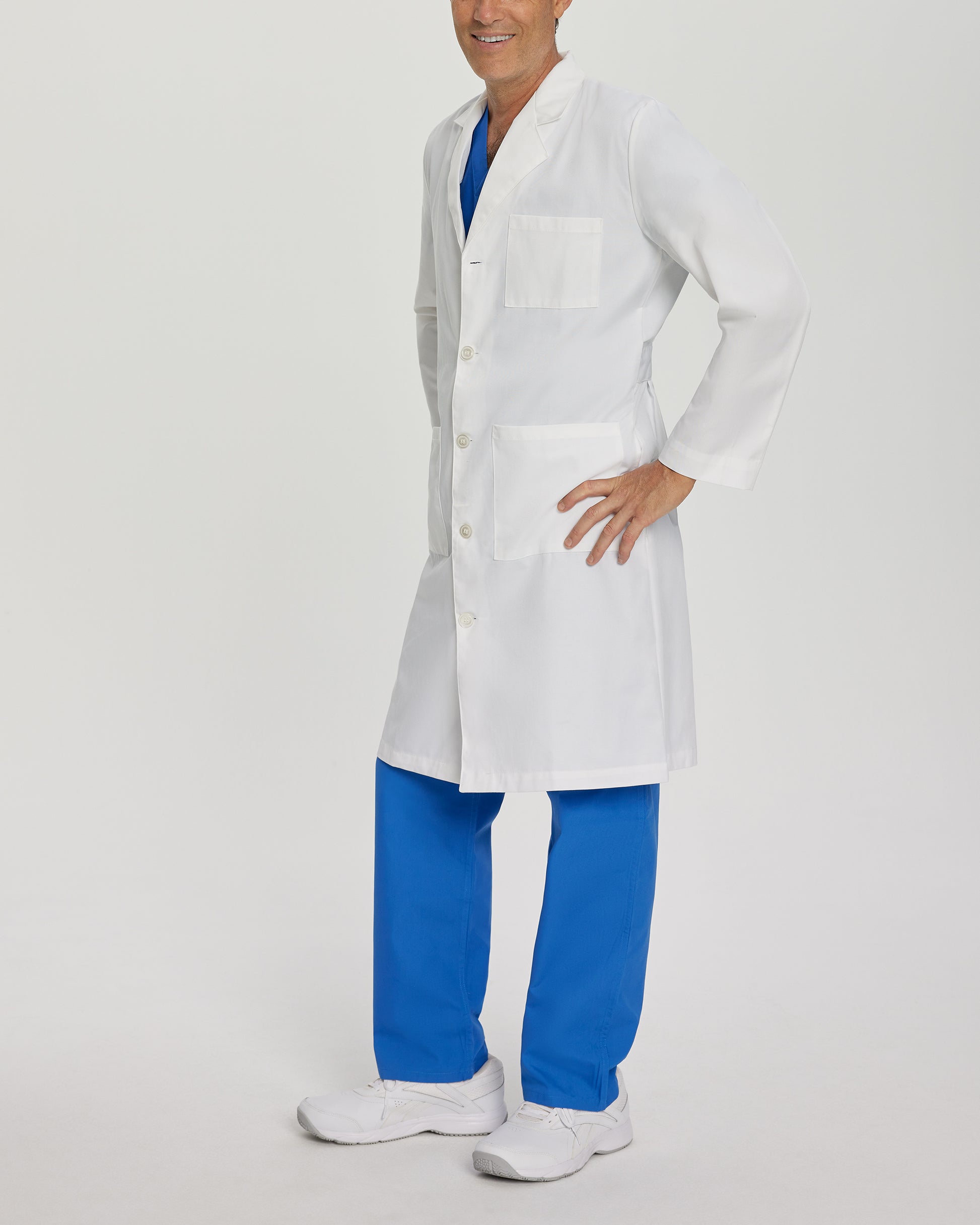 Essential Lab Coats 3140 Men's 3 Pocket Full Length White Coat White Image