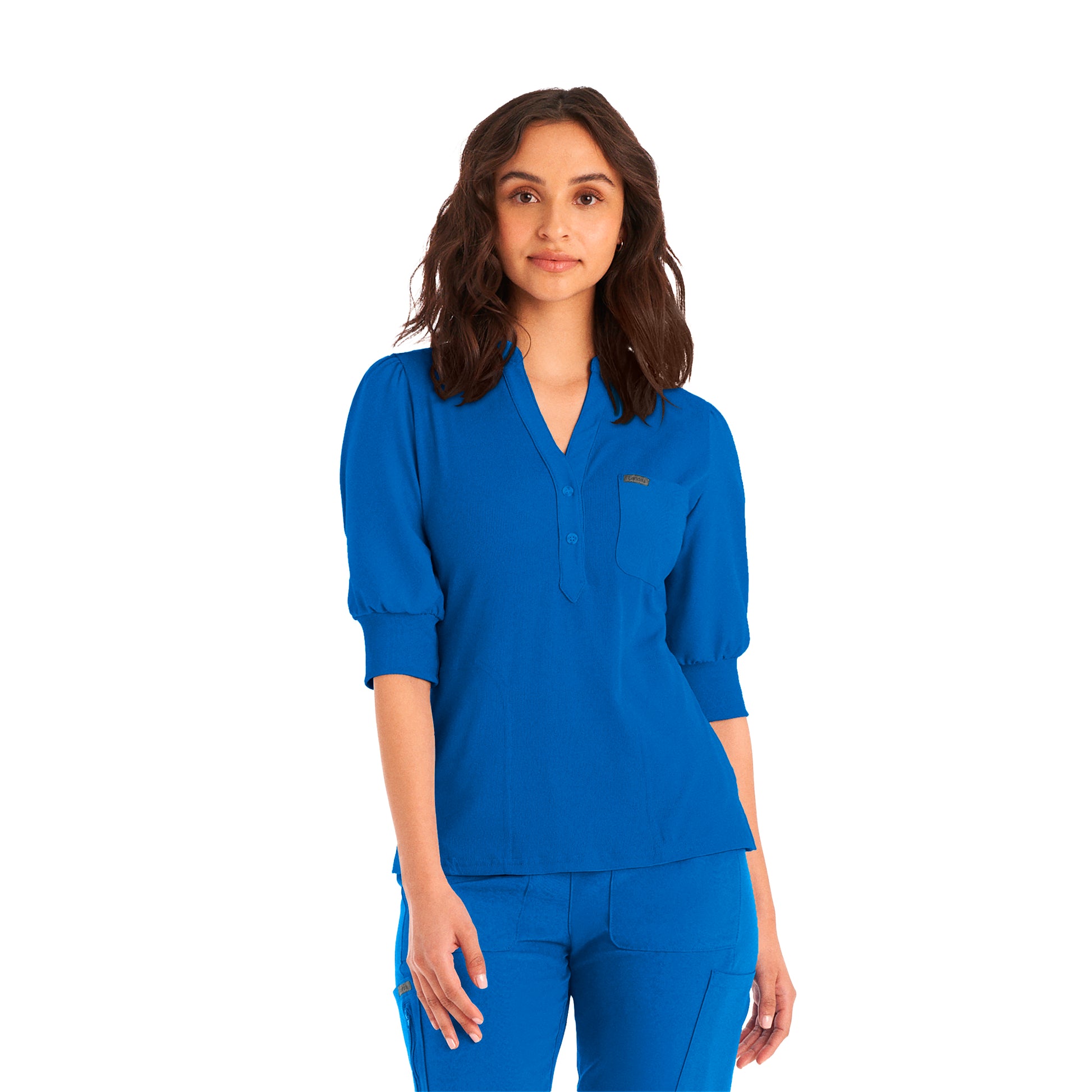 Forward LT114 Women's 3 Pocket Y Neck Scrub Top Royal Image