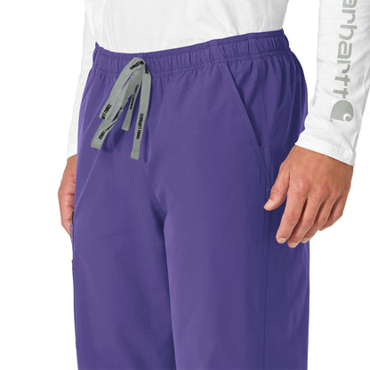 Force Essentials C55013 Unisex Elastic Waist Cargo Scrub Pants Grape Model Image Alternate | Carhartt