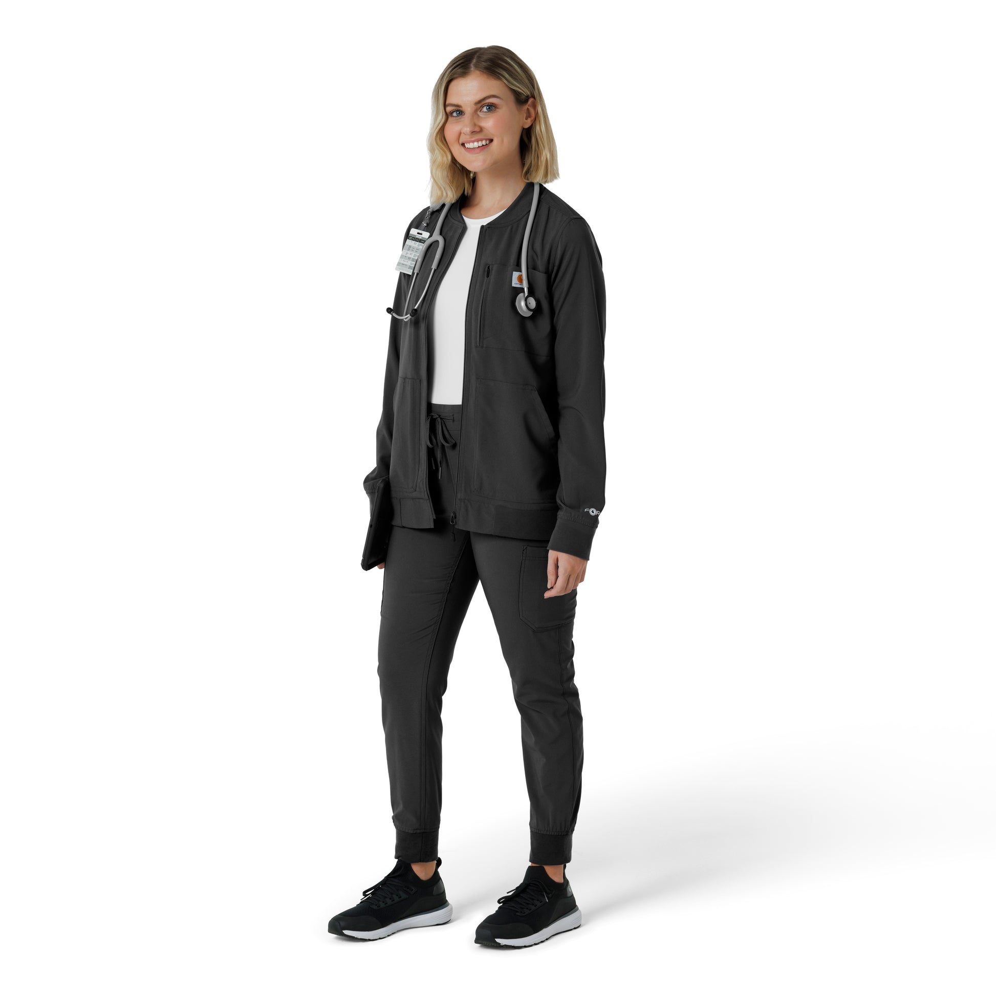 Force Cross-Flex C82410 Women's Lightweight Scrub Jacket Black