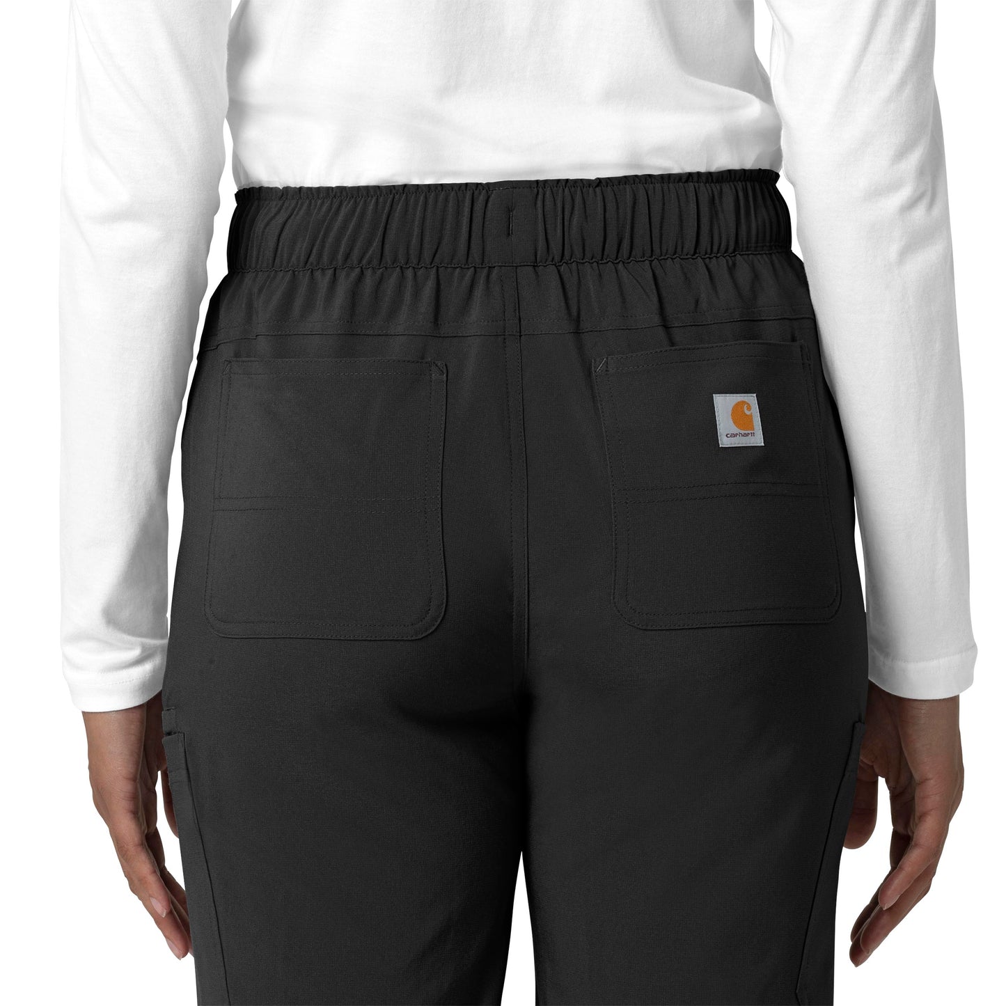 Force Cross-Flex C53210 Straight Leg Cargo Scrub Pants Black Model Image Alternate | Carhartt