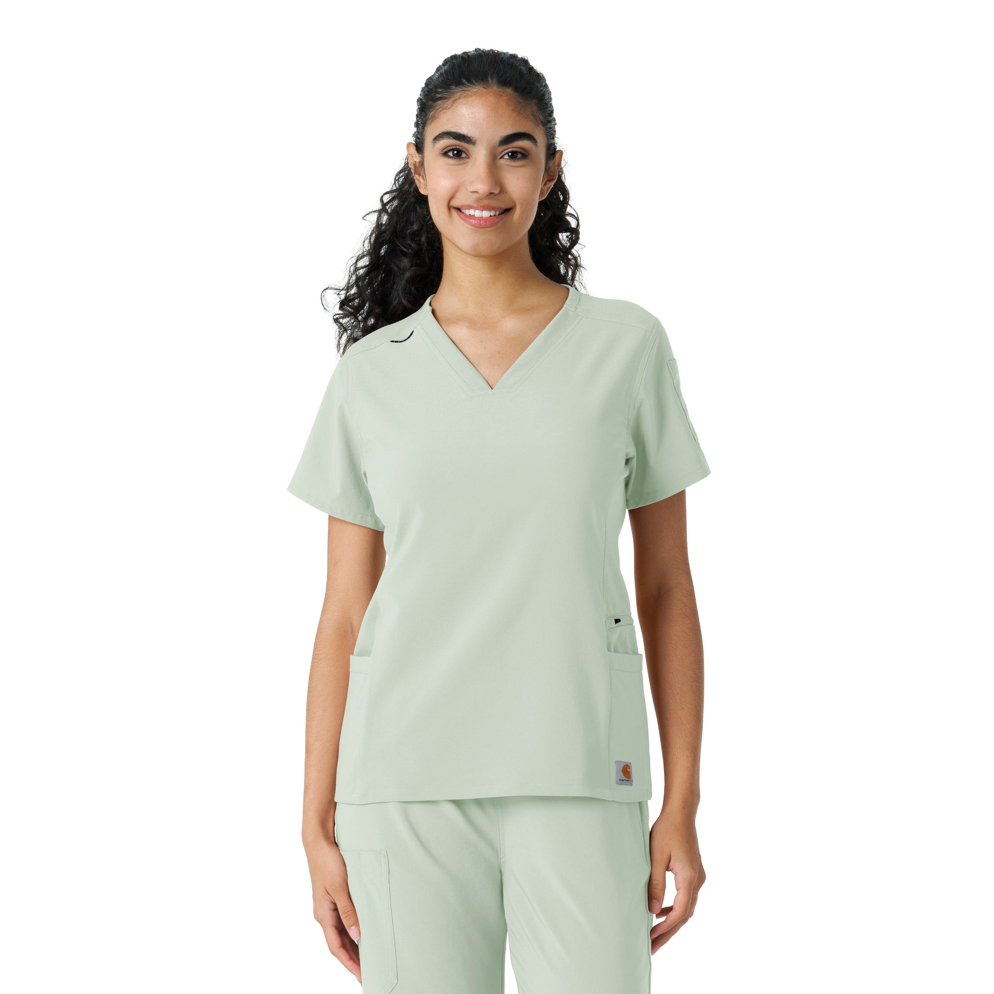 Force Cross-Flex C13310 Women's Knit Panel Scrub Top Big Sky