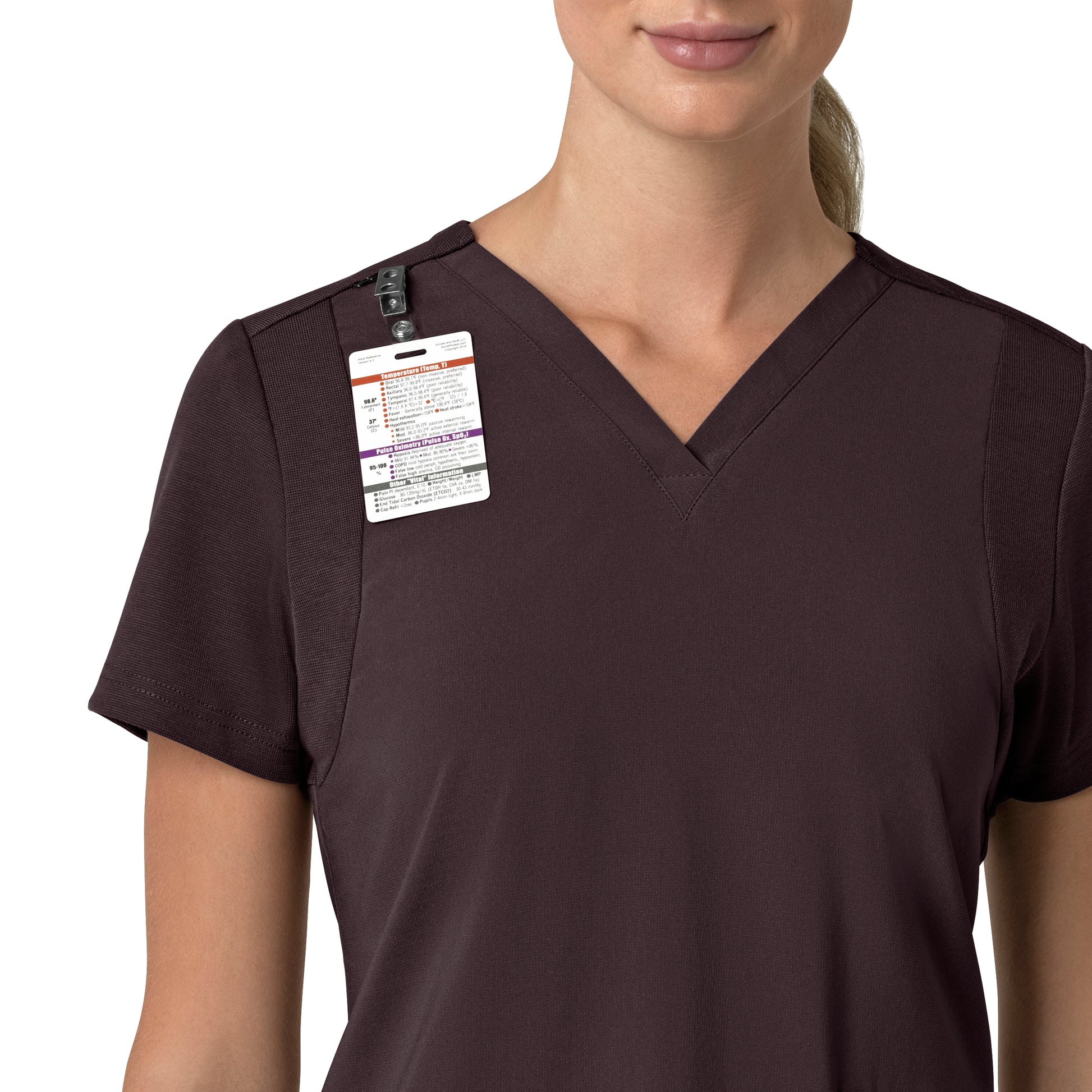 Force Cross-Flex C13210 Women's Flex Panel V-Neck Scrub Top Dark Sepia