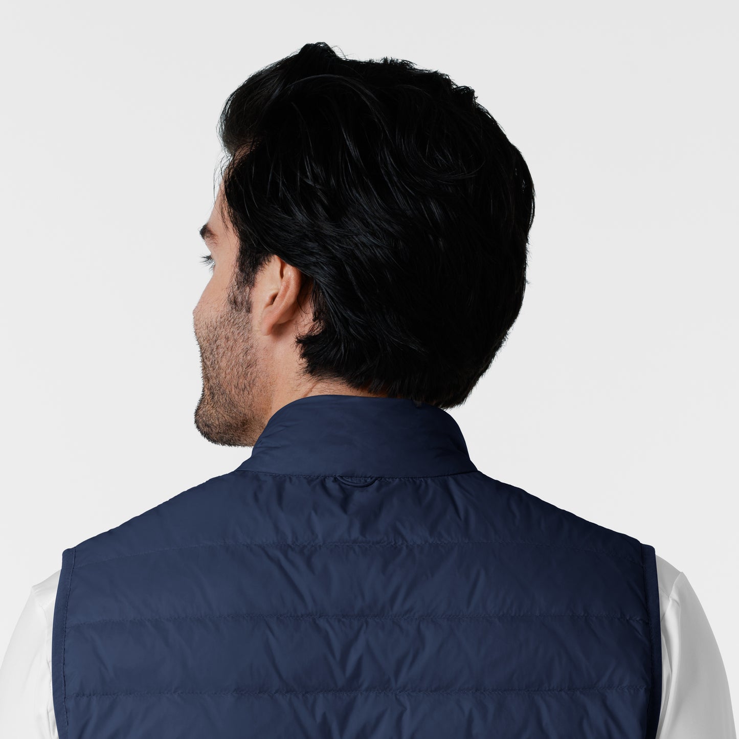 Layers 8377 Men's Quilted Scrub Vest Navy Model Image Alternate | Wink