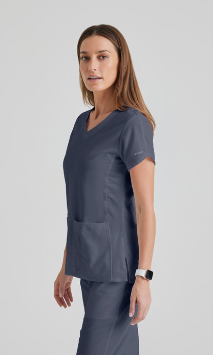 Grey's Anatomy 41423 Cora Scrub Top Steel