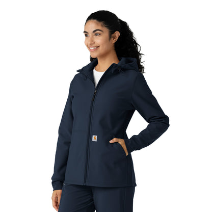 Layers C85023 Bonded Fleece Hoodie Navy Model Image Right Side | Carhartt