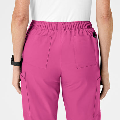 W123 5155 Flat Front Cargo Scrub Pants Hot Pink Model Image Alternate | Wink