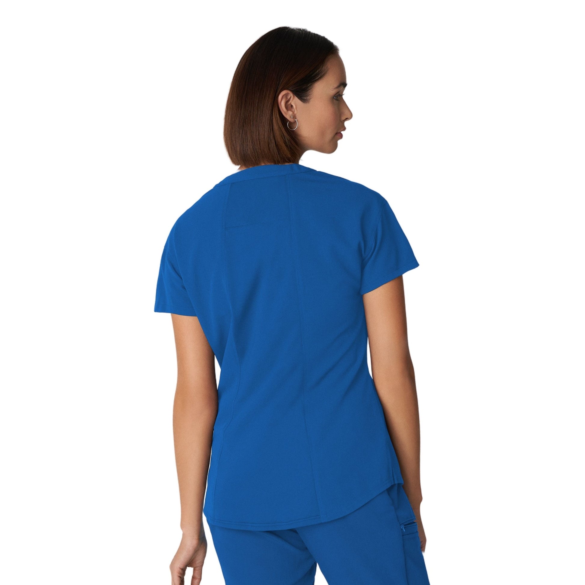 V-Tess WT114 Women's 1 Pocket V Neck Scrub Top Royal Image