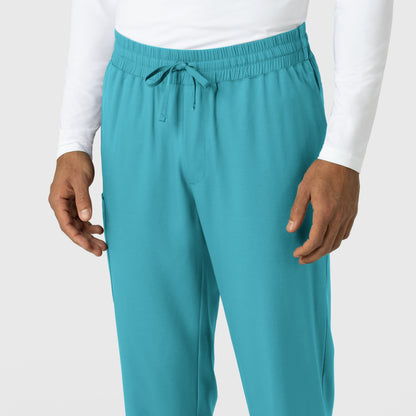 Boundless 5351 Men's Straight Leg Scrub Pants Teal Model Image Alternate | Wink