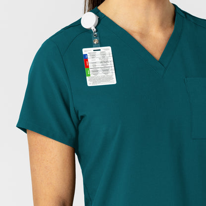 W123 6045 Flex-n-Reach V-Neck Scrub Top Caribbean Model Image Left Side | Wink