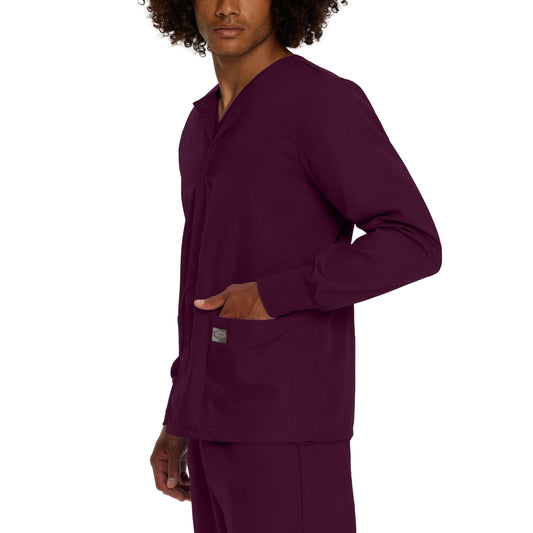 Scrub Zone 75231 Unisex 3 Pocket Warm Up Scrub Jacket Wine Image