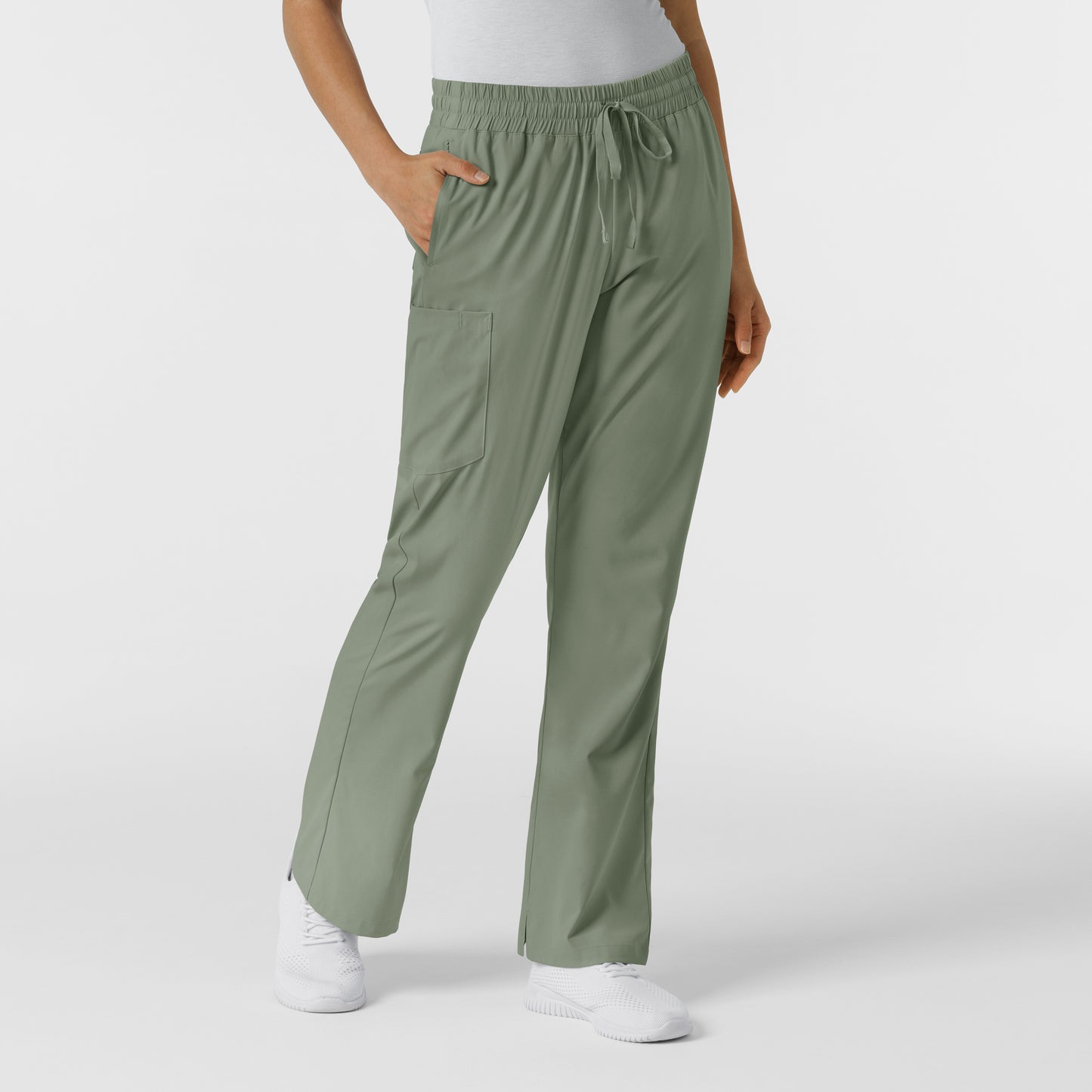 Boundless 5251 Bootcut Scrub Pants Sage Model Image Right Side | Wink