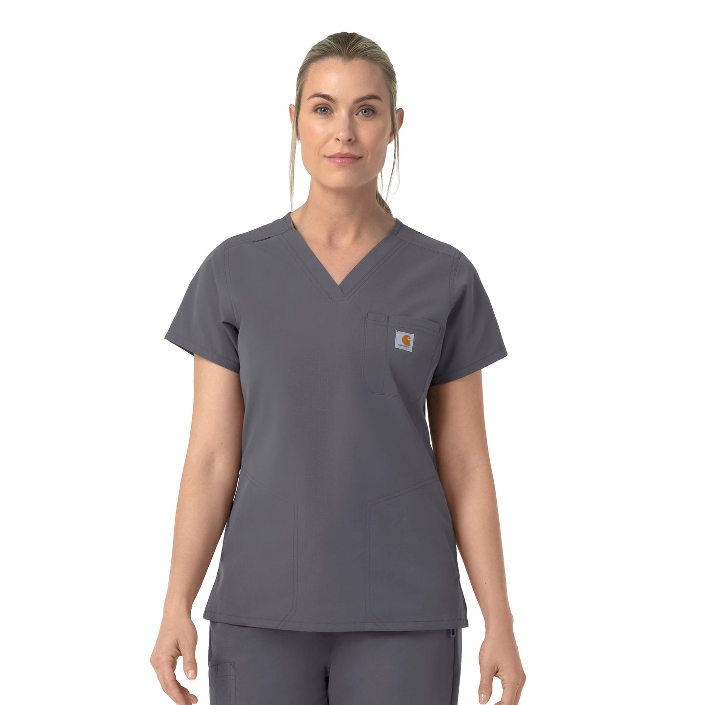 Rugged Flex C12239 Women's V-Neck Scrub Top Pewter