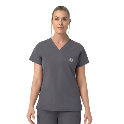 Rugged Flex C12239 Women's V-Neck Scrub Top Pewter